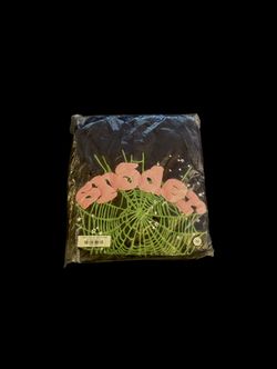 Sp5der Hoodie Pink/Green Medium Brand New