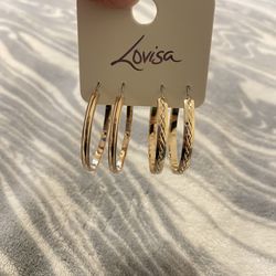 Lovisa gold plated hoop earrings