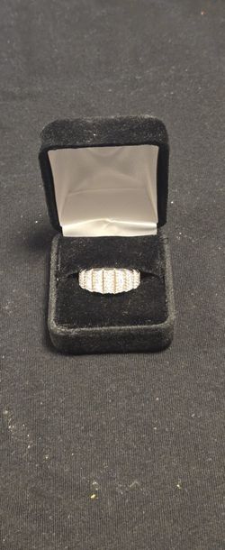Solid 10k White Gold Natural Diamond Ring