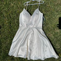 White Satin Dress