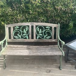 Cast Iron And Wood Park/ Garden Bench