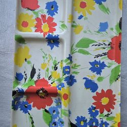 Vintage 2 Fiberglass Floral Serving Tray 4 Compartment 