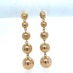 14Kt Yellow Gold Hanging Spheres Earrings 5.36g I-1305