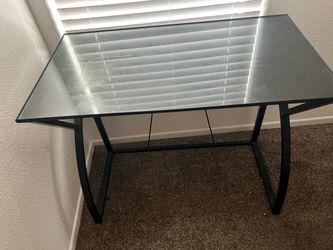 Beautiful black glass top desk, great condition