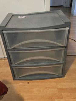 Plastic 3 drawer bin