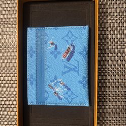 Louis Vuitton Double Card Holder Blue Lagoon