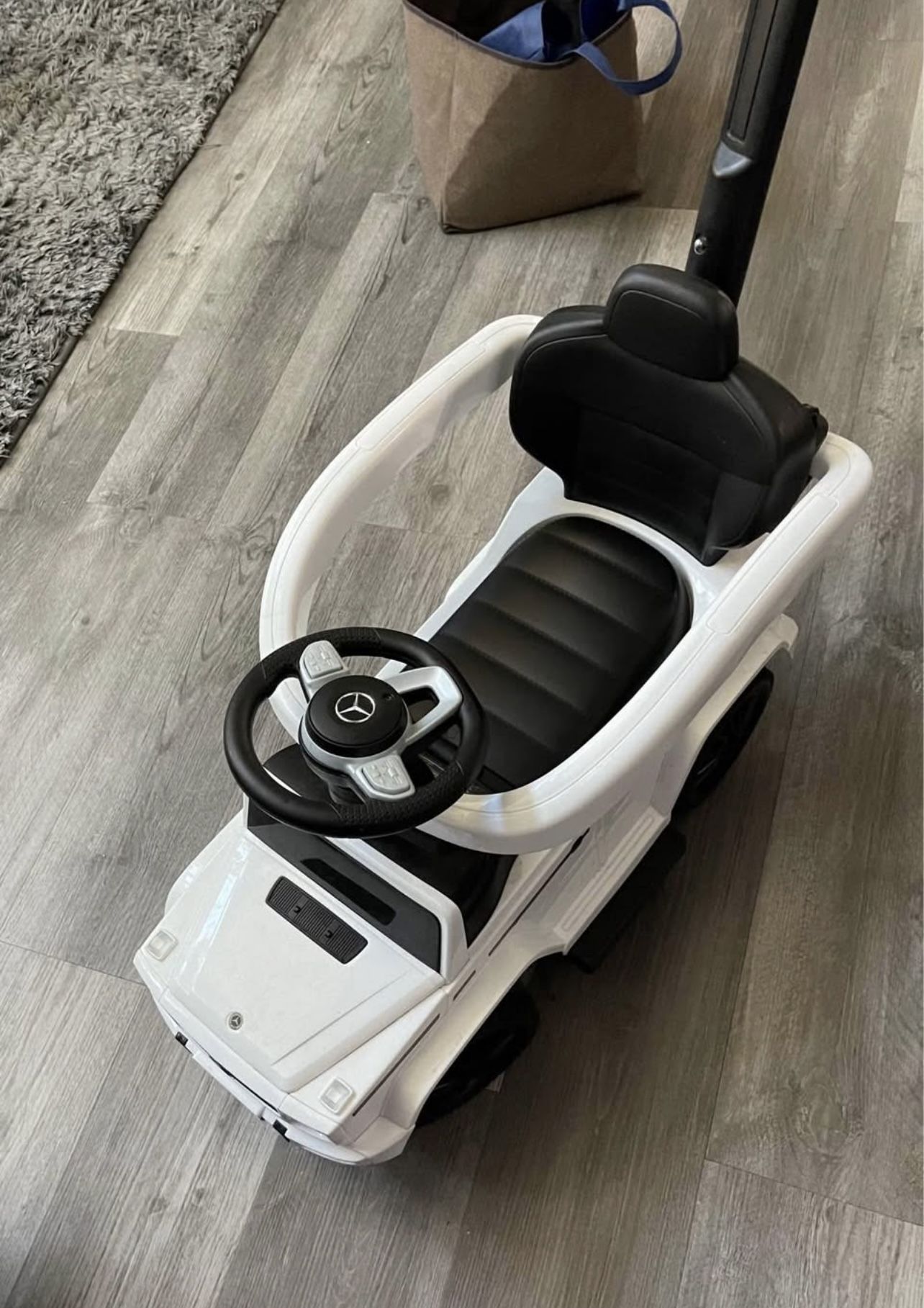 Outdoor Stroller Mercedes G-Wagon for Toddlers 1 to 3 Years Old with Music, Horn Sounds, and Handle,