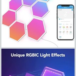 Govee Glide Hexa Light Panels, RGBIC Hexagon LED Wall Lights, WiFi Smart Home Creative Wall Lights with Music Sync, Works with Alexa Google Assistant 