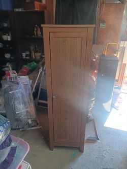 Single Door Storage Pantry Cabinet 60.5"x 18.25" x 15.75" - needs repairs