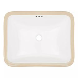 18" Mangrove Rectangular Vitreous China Undermount Bathroom Sink - White SH129018WH