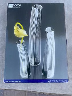 Three piece glass base set brand new