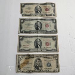 Old U.S 1953 Currency Notes / Old Bills  — Billetes Antiguos