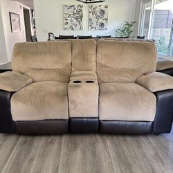 Power Recliner Couch And Loveseat Set