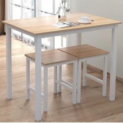 Small Dining Table Set for 2, Modern Bistro Table and Chairs Set of 2, Small Bar Table and Stools, Kitchen Furniture Counter Height, Compact & Durable