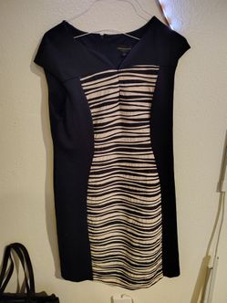 Connected Apparel Texture Striped Illusion Sheath Dress