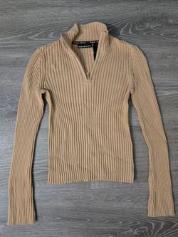 DKNY ribbed quarter-zip top XS