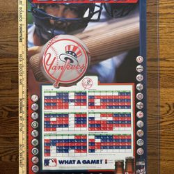  Vintage 1997 New York Yankees Budweiser Poster and Schedule 30x18