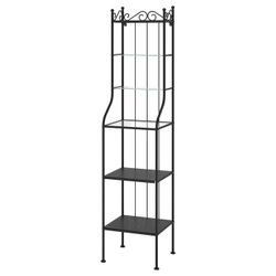 Black Metal And Glass Shelving Unit 
