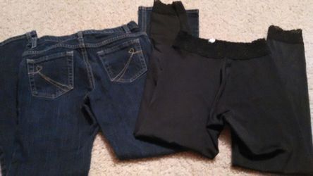 Girls size 12 jeans and medium (10_12)leggings