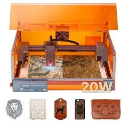 Laser Engraver, 20W, Laser Engraving and Cutting Machine with Enclosure, Laser Cutter Engraver Machine, 7000 mm/min, 11.8 x 11.8 in Working Area, for
