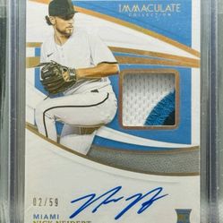 Super Nice 2021 Panini Immaculate Baseball Nick Neidert RC, Patch, Auto, #2/59 Card