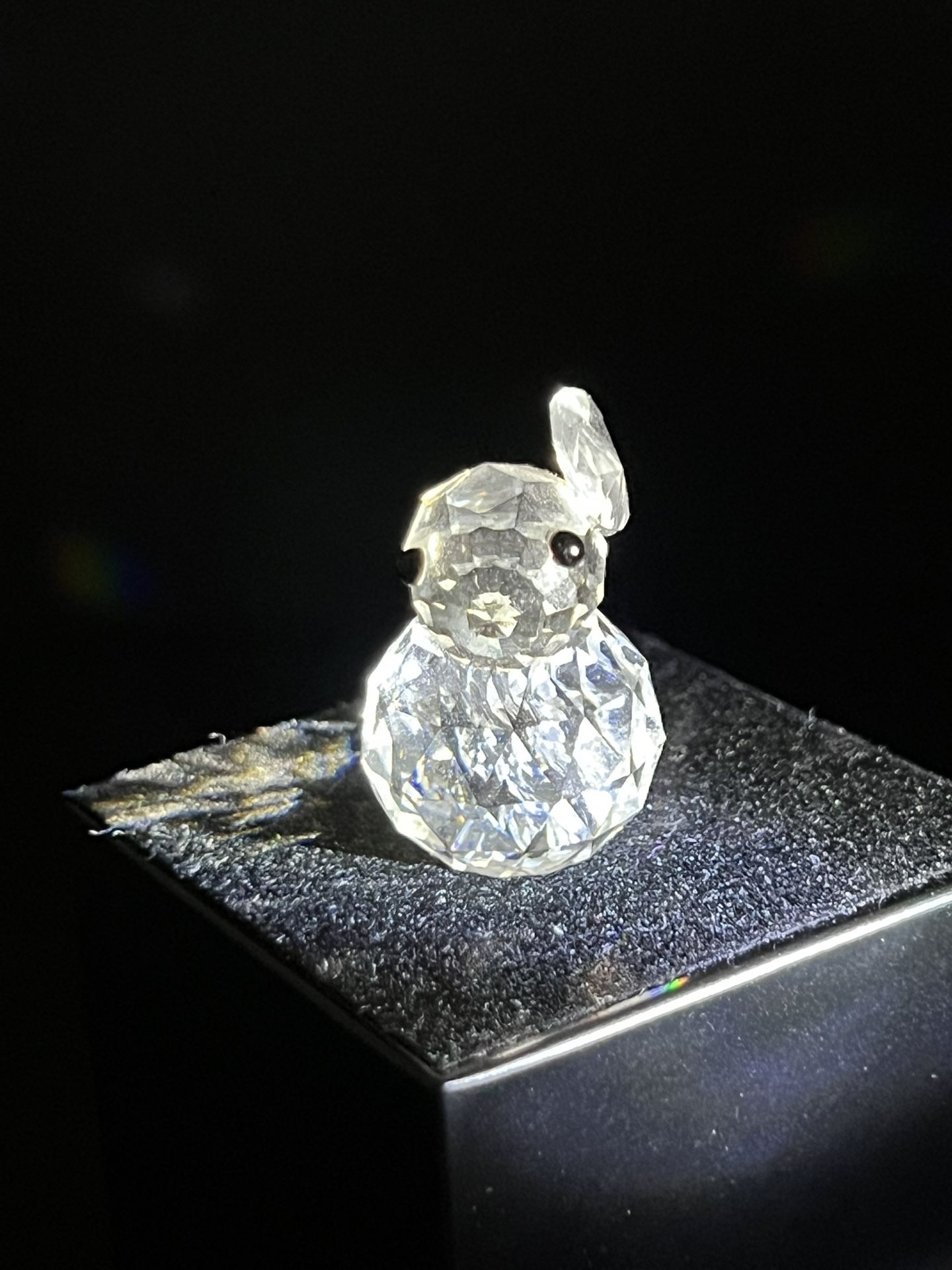 Swarovski 1990s Mini Rabbit Figurine, 208326 / 7678 000 001, 1.25”, DAMAGED