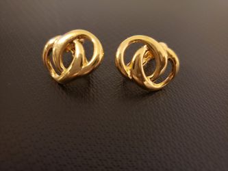 Napier Screw-On/Clip-On Gold Earrings