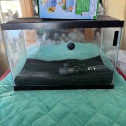 Topfin  5 Gallon Fish Tank With New Black Sand 