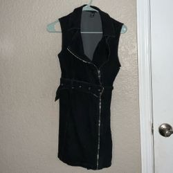 Mini Denim Zipper Dress