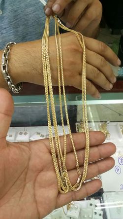 14k Gold Diamond cut franco chain 24inc long 6.5 grams $350 each 4 pcs available