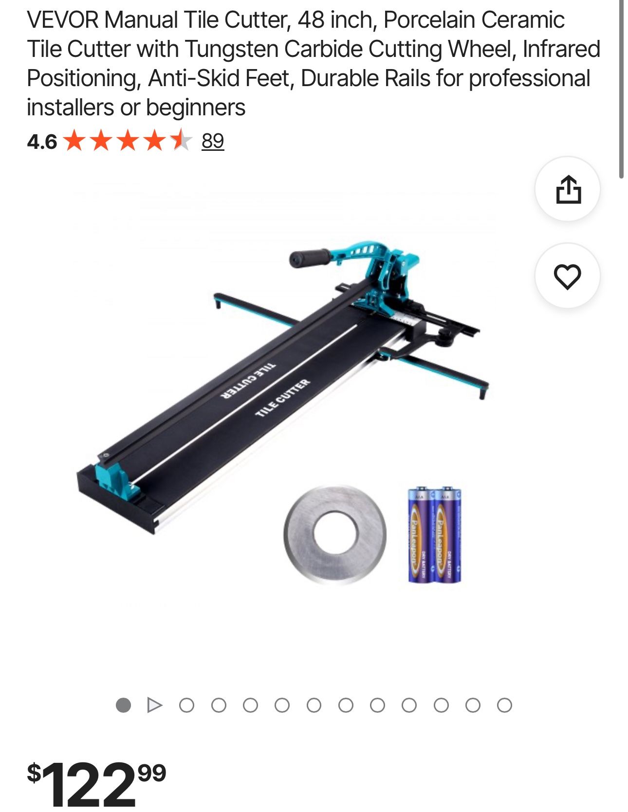 VEVOR Manual Tile Cutter, 48 inch