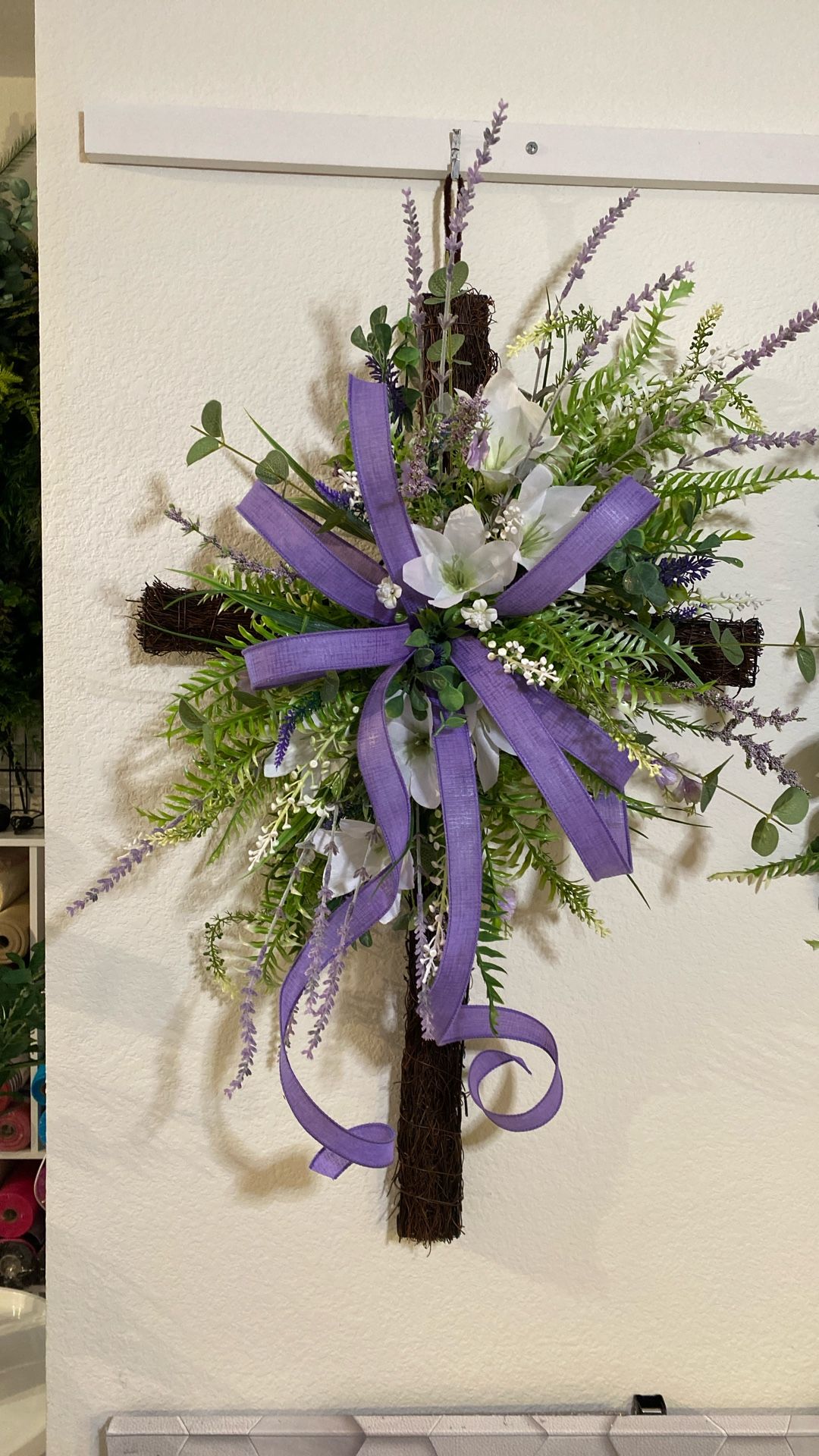 Easter Grapevine Cross Wreath