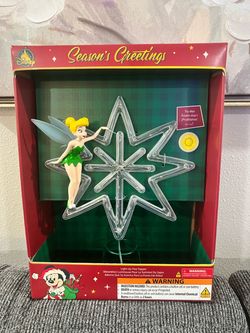 NIB Disney Parks Tinker Bell Christmas Light-Up Star Tree Topper