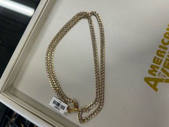 Gold Cuban Link Diamond Cut Chain Necklace