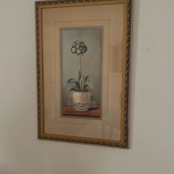 Vintage Framed Floral Art