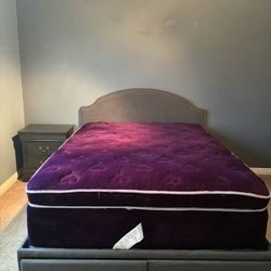 Bed Frame + Nightstand + Mattress (Barely Used) – Must Go