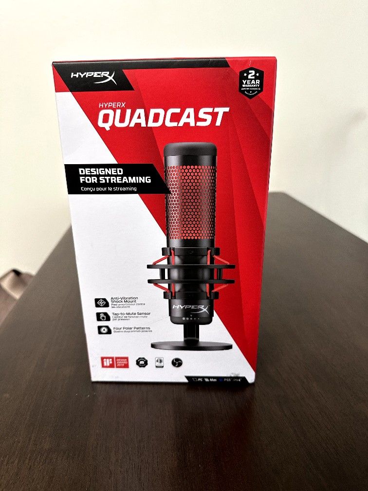 HyperX QuadCast - USB Condenser Gaming Microphone, for PC, PS4, PS5 and Mac