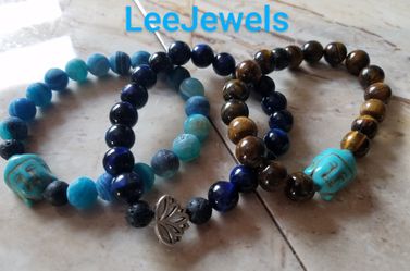 Shamballa tiger eyes bracelets.