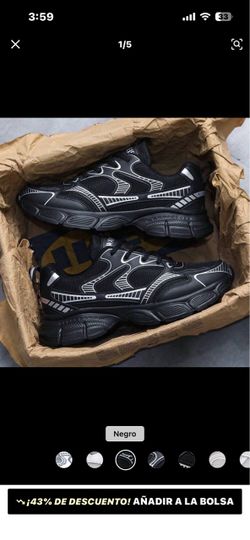 Black running shoes