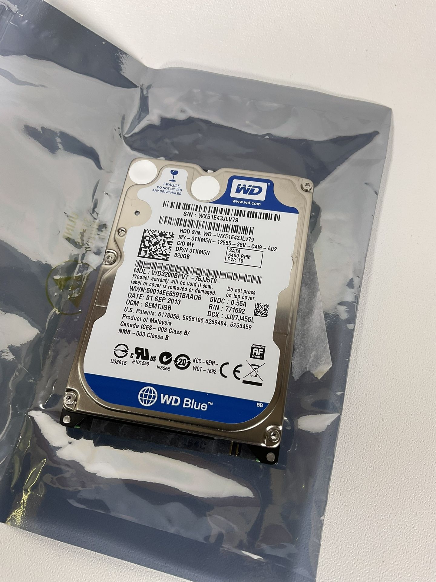 NEW Dell TXM5N WD3200BPVT 320GB 5400RPM 8MBCache 3Gb/s SATA 2.5” Laptop HDD