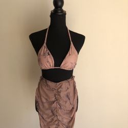 3 Pc Marble Triangle Bikini Set