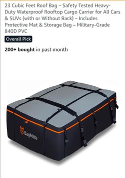 Rhino Bagmate 23 Cubic Foot Waterproof Rooftop Cargo Bag Carrier with Lock. Located at Santee Lakes