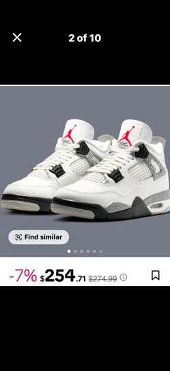 Nike Air Jordan 4 Retro White Cement Men’s Fashion Sneakers 