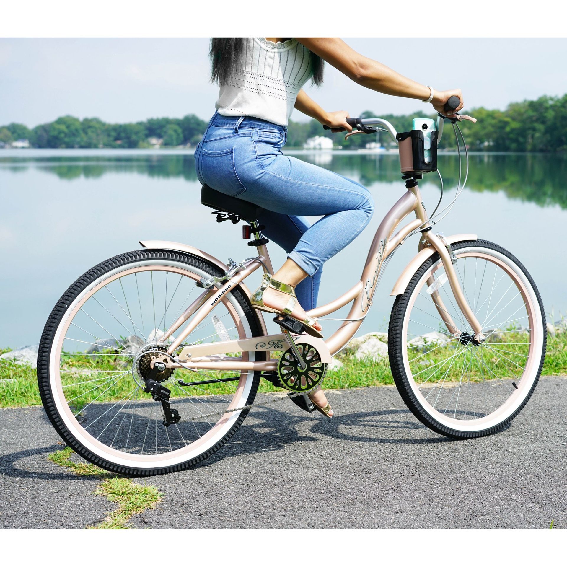 Kent 26" inch wheel , 7 gears speed , Bayside Women's Cruiser Bike, Rose Gold women girls beach Cruiser bikes bicycles