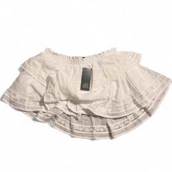 New with Tags Wild Fable White Layered Lace Mini Skirt with Shorts Size S