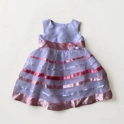 18 month girl Dress White Sleeveless Bow Rose Formal