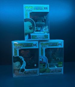 One piece Funko figures luffy, chopper and shanks