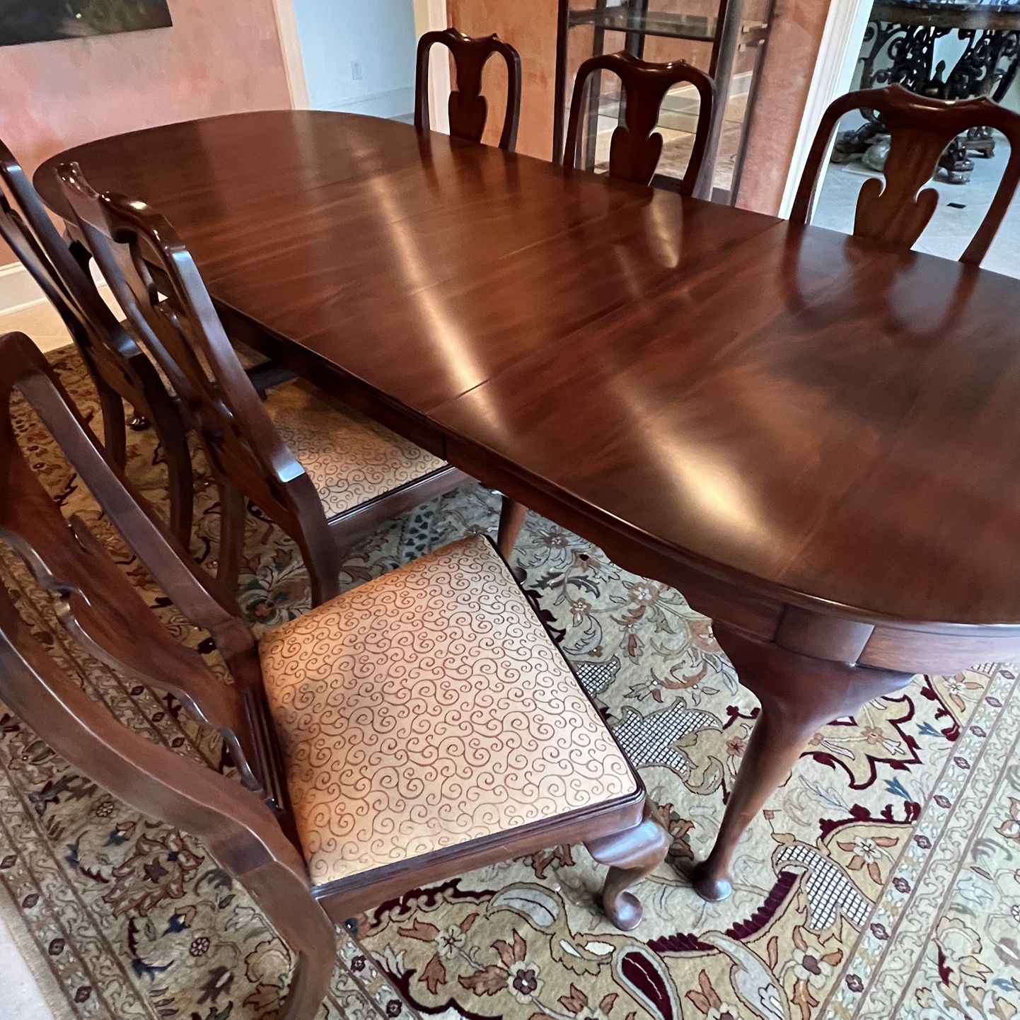 Vintage mahogany dining table & chairs OBO