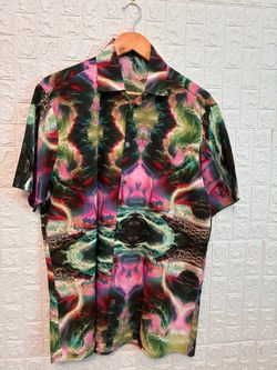 Men’s Short Sleeve Button Down Vintage Shirt Print