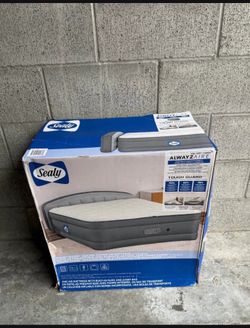 NEW Sealy AlwaysAire QUEEN Air Mattress w/ Headboard & Built-In Pump